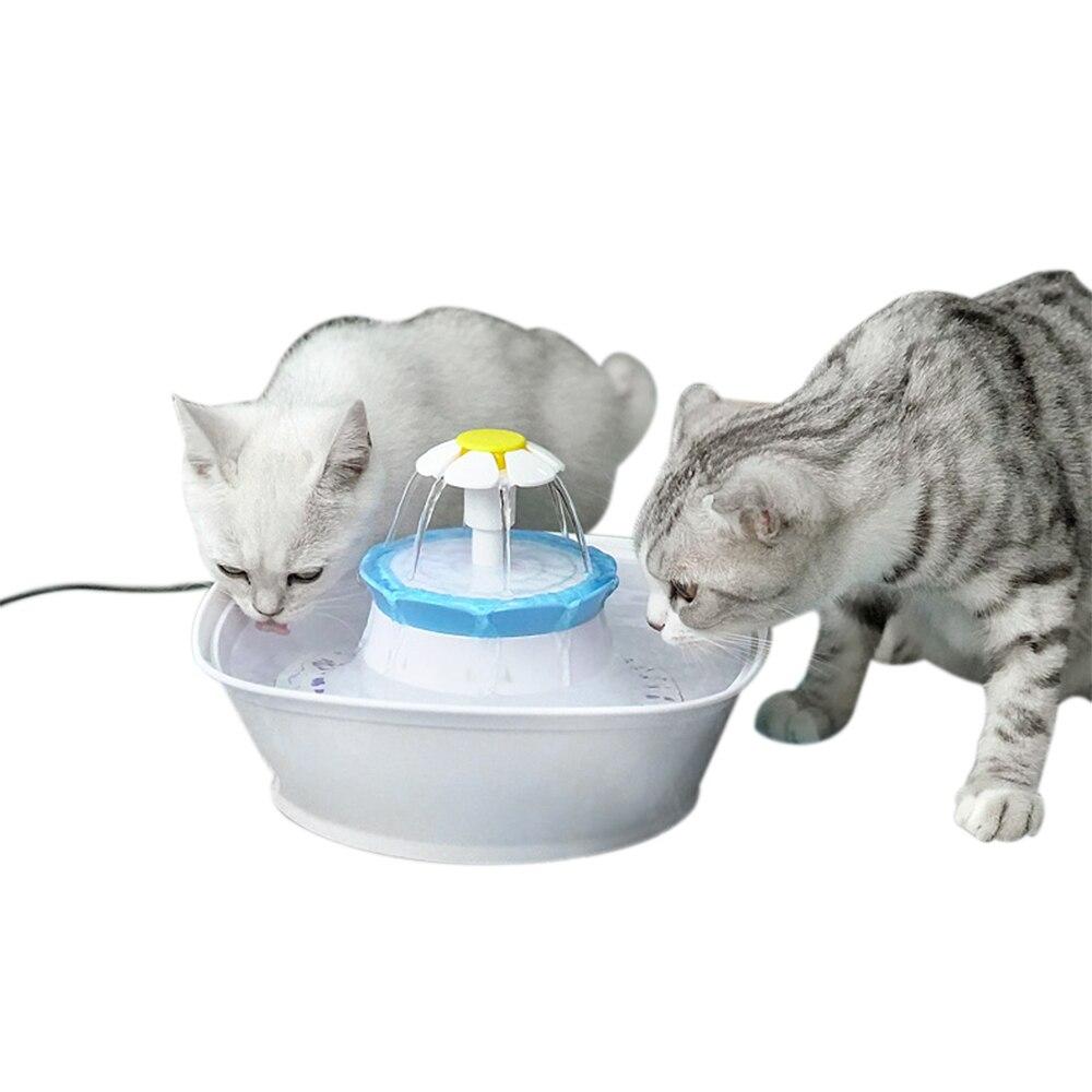 2.3L Automatic Cat Water Fountain with a sleek design, featuring a stainless steel lid and a transparent water reservoir for easy monitoring.