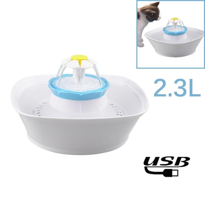 2.3L Automatic Cat Water Fountain with a sleek design, featuring a stainless steel lid and a transparent water reservoir for easy monitoring.