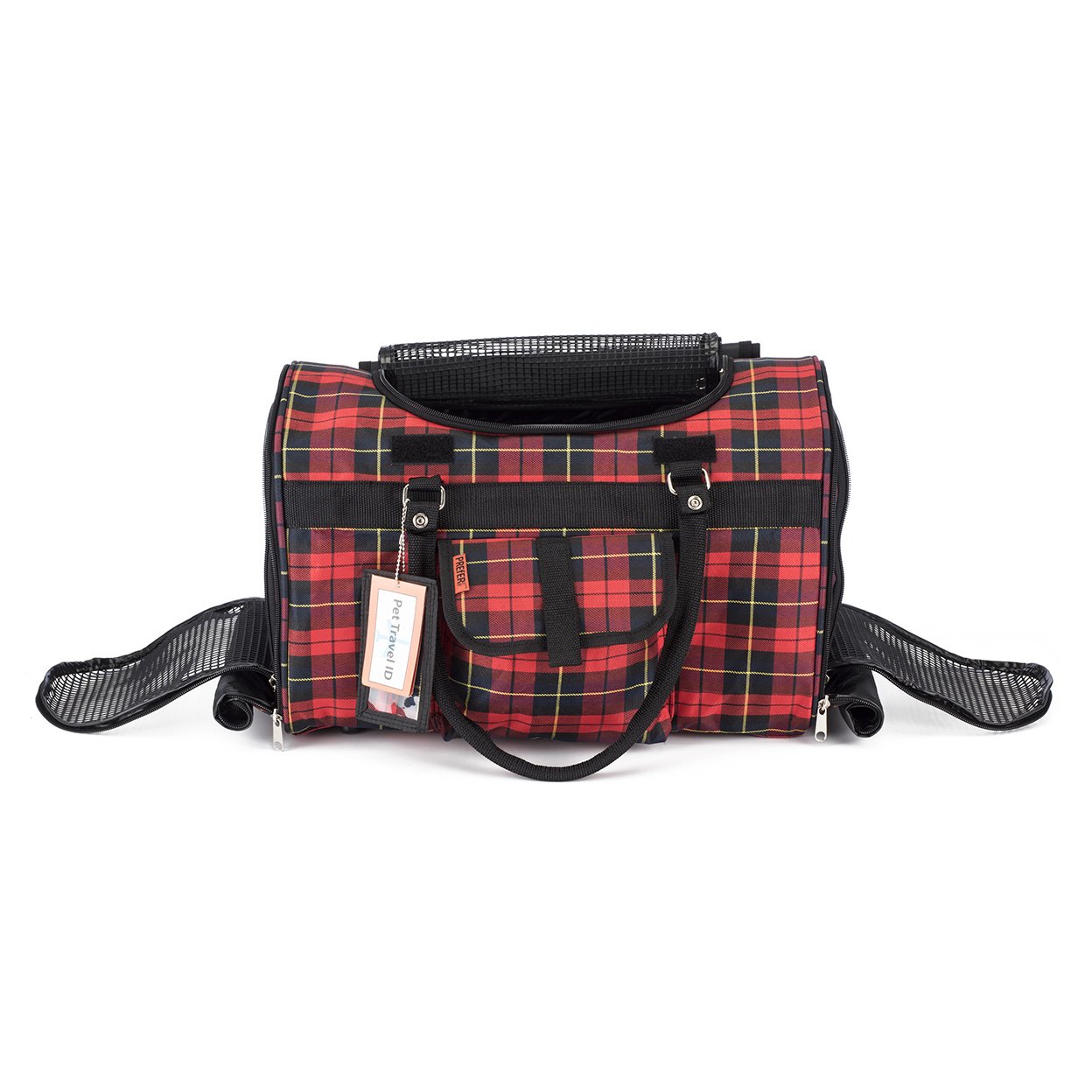 Prefer Pets 312 Hideaway™ Duffel Pet Carrier in stylish design with mesh ventilation and privacy covers.
