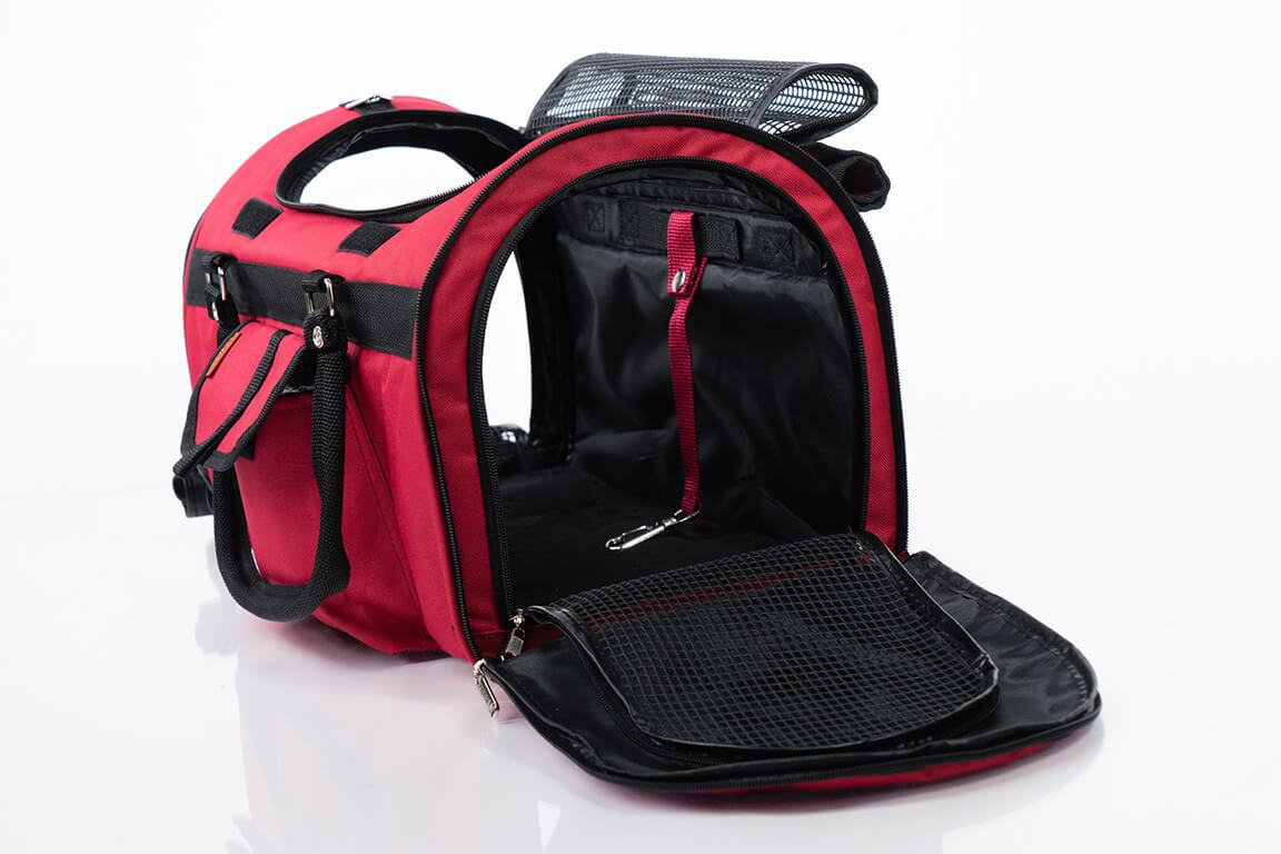 Prefer Pets 312 Hideaway™ Duffel Pet Carrier in stylish design with mesh ventilation and privacy covers.