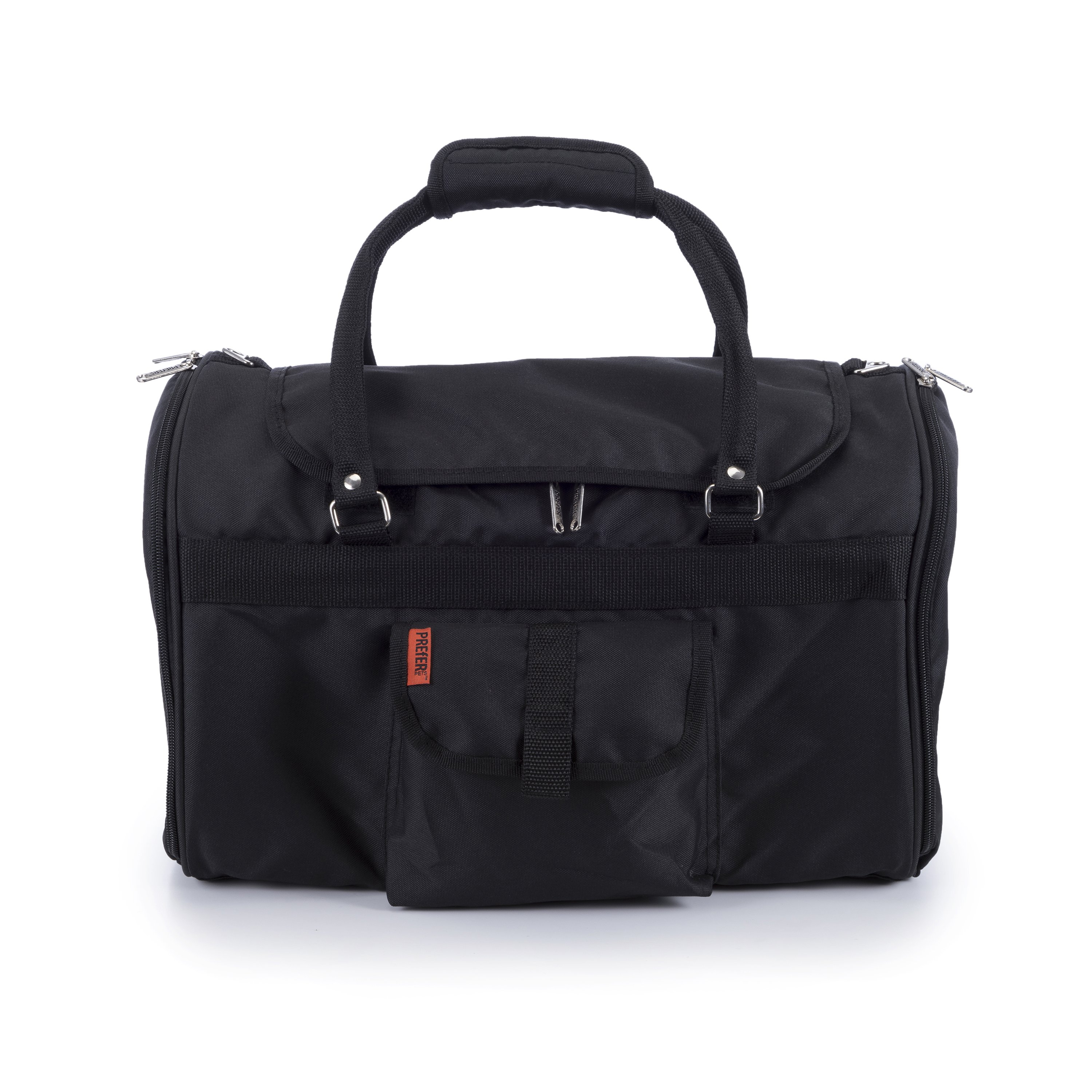 Prefer Pets 312 Hideaway™ Duffel Pet Carrier in stylish design with mesh ventilation and privacy covers.