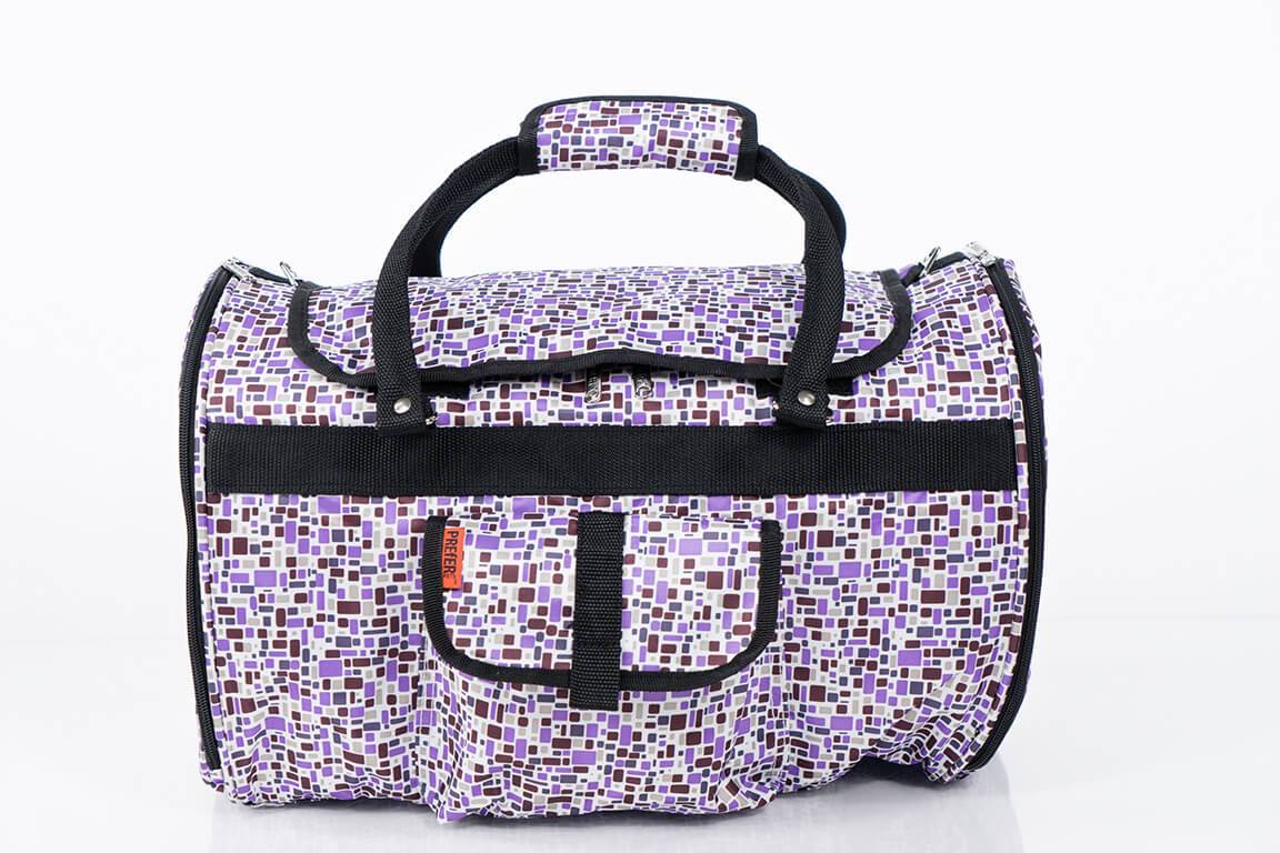 Prefer Pets 312 Hideaway™ Duffel Pet Carrier in stylish design with mesh ventilation and privacy covers.