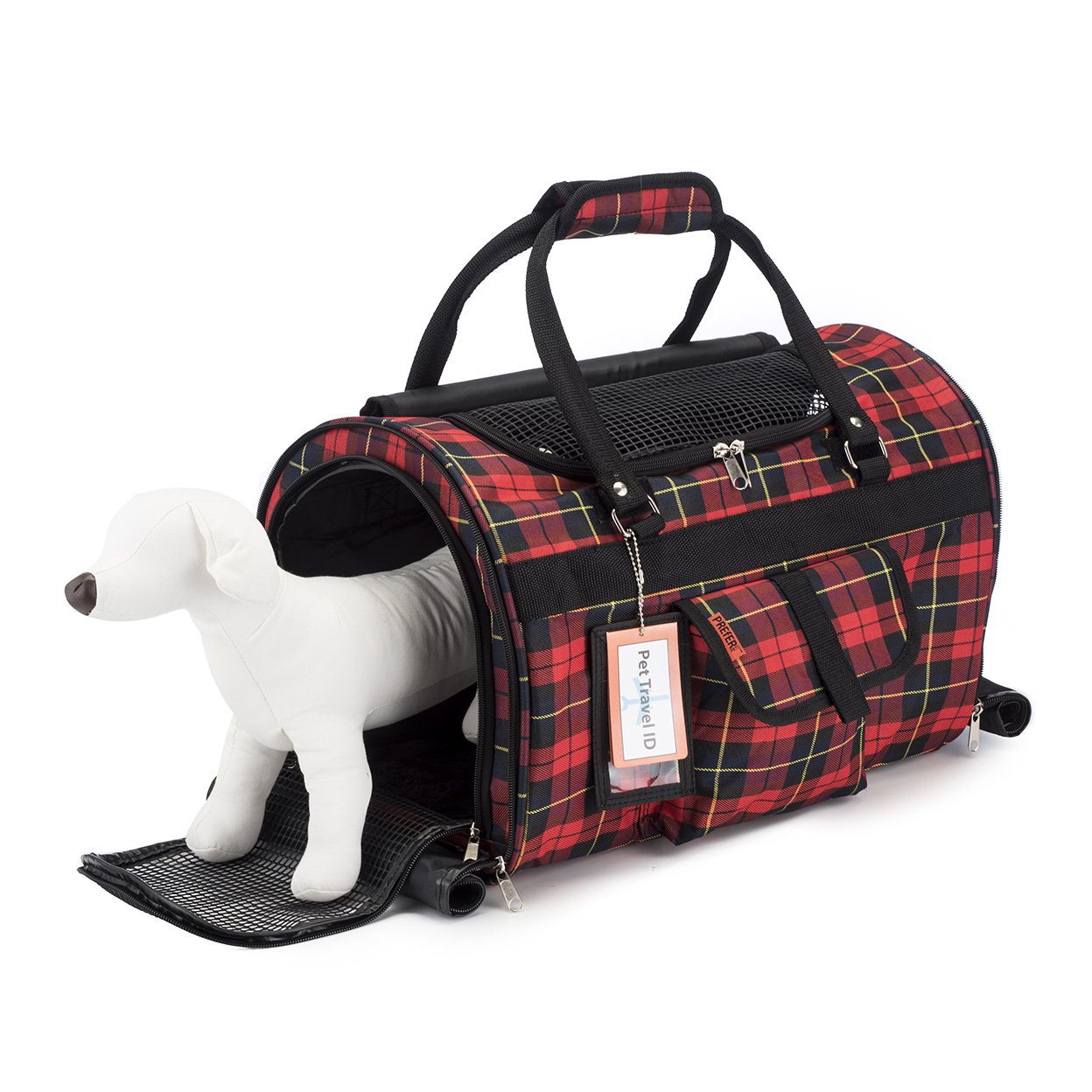 Prefer Pets 312 Hideaway™ Duffel Pet Carrier in stylish design with mesh ventilation and privacy covers.