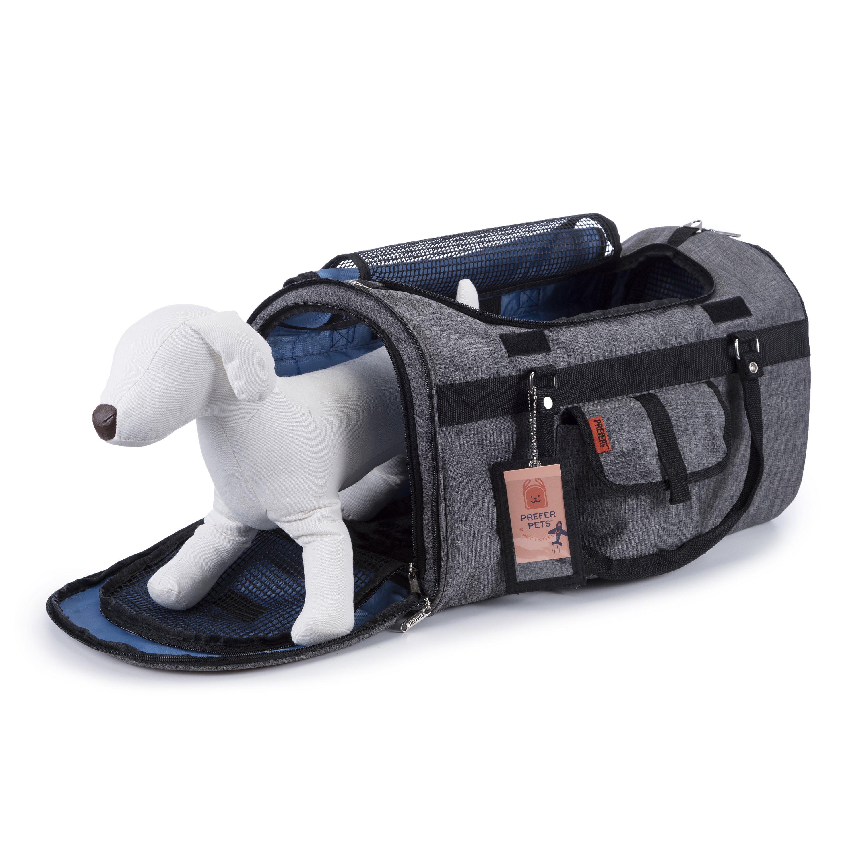312 Hideaway™ XL Duffel Pet Carrier in stylish design with multiple mesh entries and privacy covers.