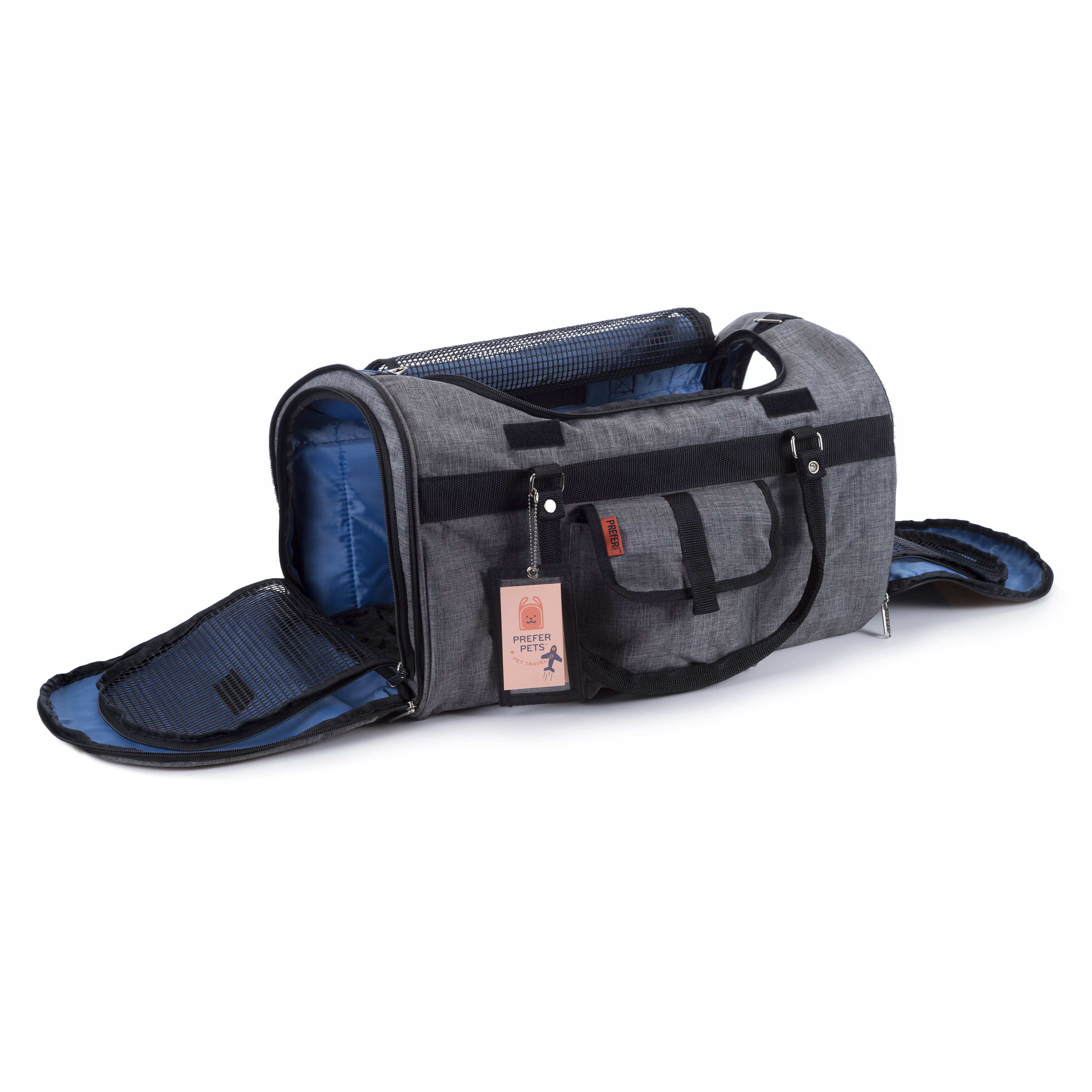 312 Hideaway™ XL Duffel Pet Carrier in stylish design with multiple mesh entries and privacy covers.