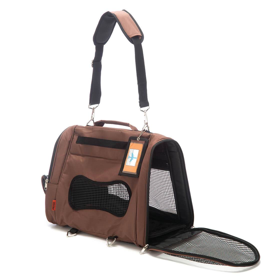 328 Pet Backpack XL by Prefer Pets, a versatile pet carrier with mesh windows and a roll-up privacy cover, designed for small pets.