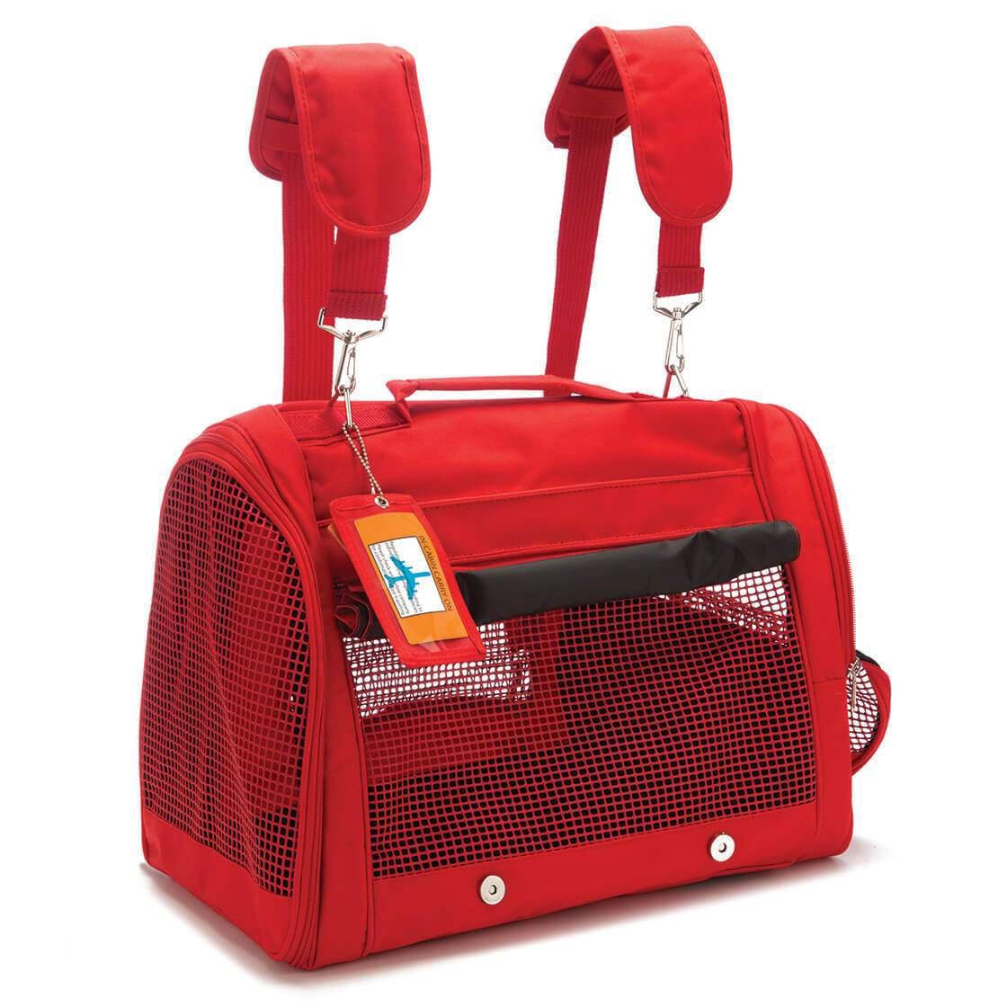 328 Pet Backpack XL by Prefer Pets, a versatile pet carrier with mesh windows and a roll-up privacy cover, designed for small pets.
