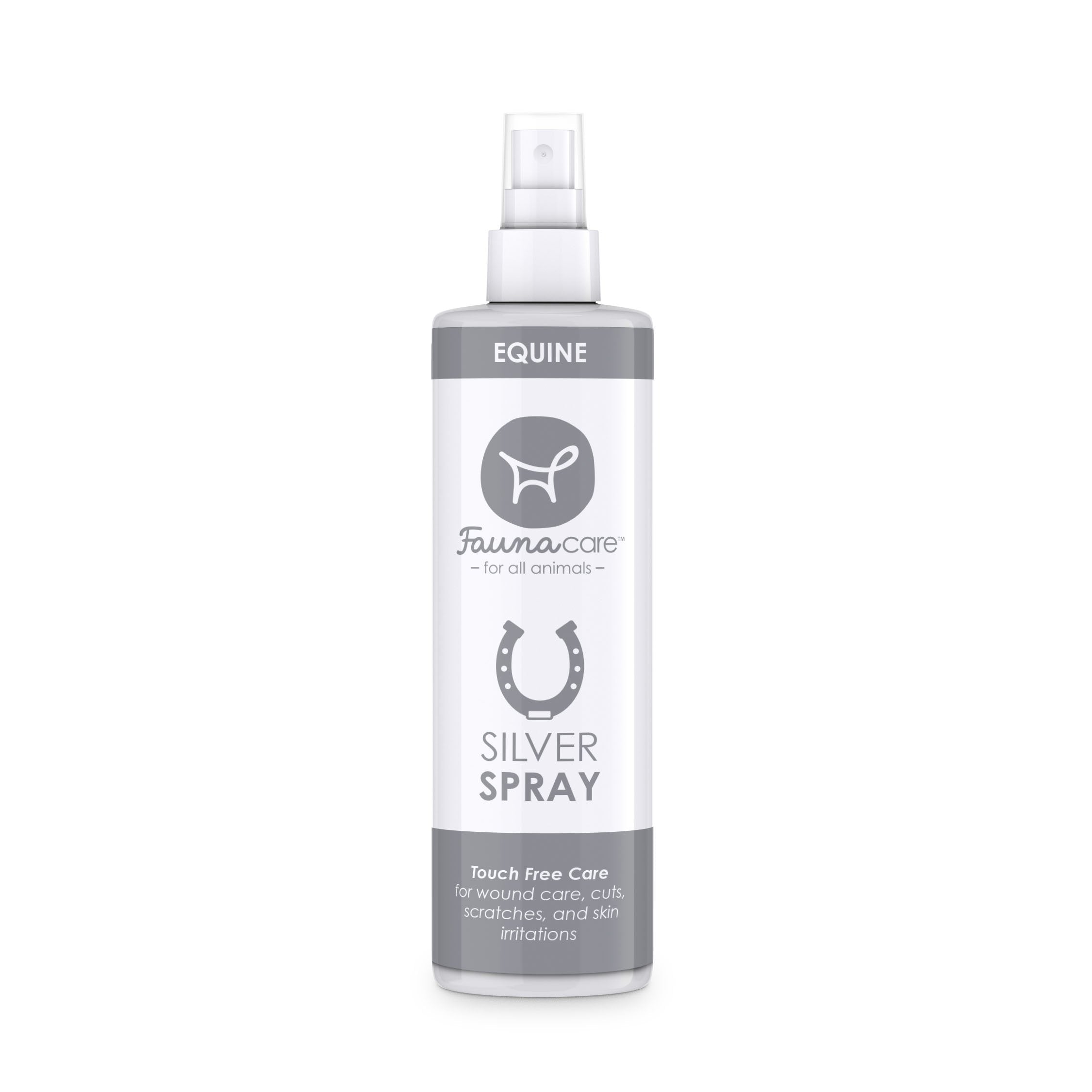 4.5 oz Equine Silver Spray bottle with a silver and zinc formula for wound care.
