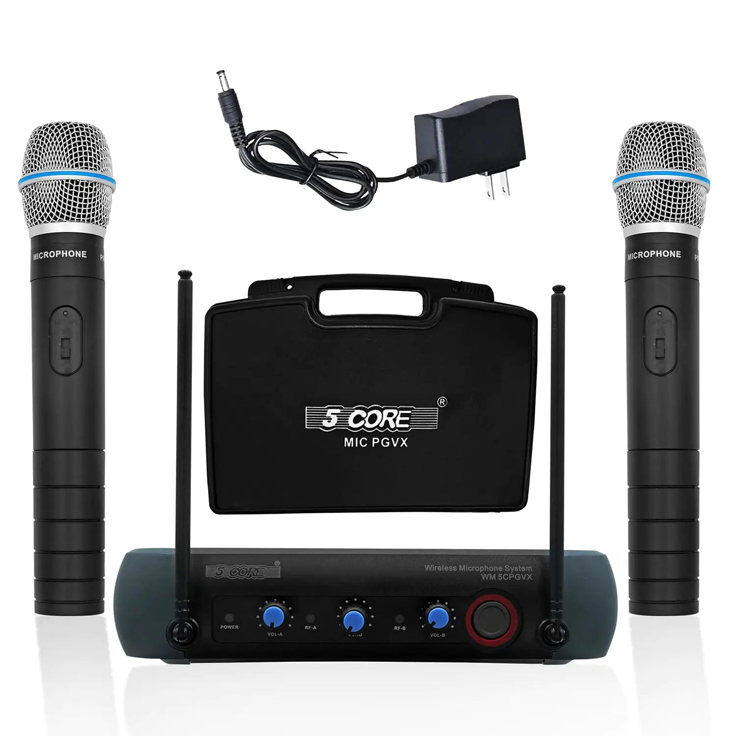 5Core Professional Wireless Microphone with VHF technology, showcasing its sleek design and features.