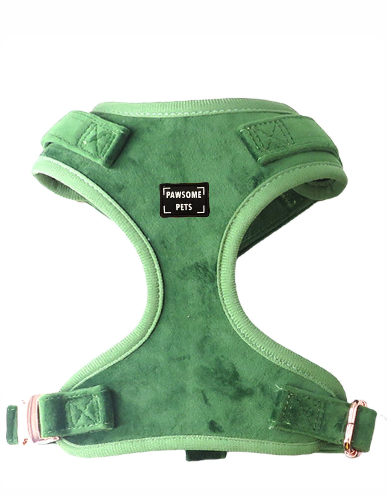 Adjustable harness for pets, featuring a soft neoprene material and breathable mesh fabric, designed for comfort and style.