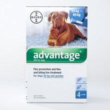 Advantage 400 Blue Spot on treatment for X-Large Dogs, designed for effective flea prevention and relief, suitable for dogs over 55lbs.