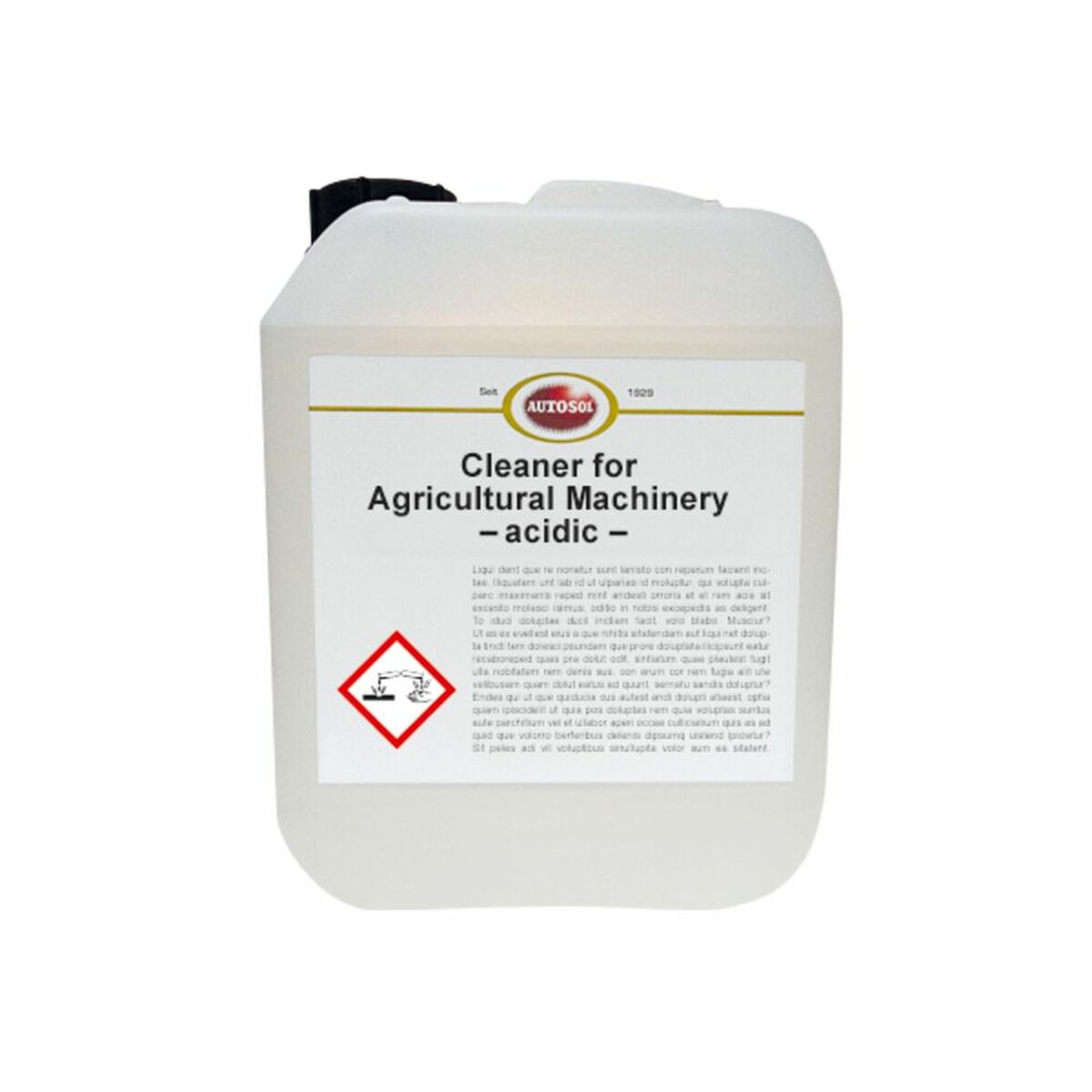 10-liter container of Agricultural Degreaser Autosol SOL22000204, designed for effective cleaning of agricultural equipment.