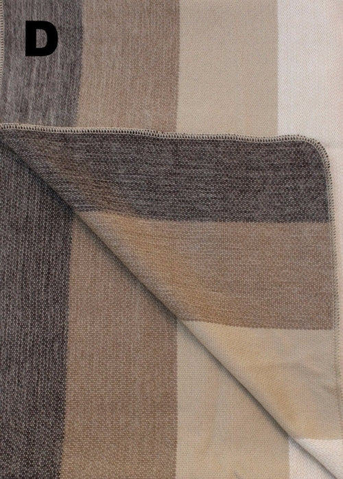 Luxurious Alpaca at Home Alpaca Throw with brushed stripes, perfect for cozying up at home or as a gift.