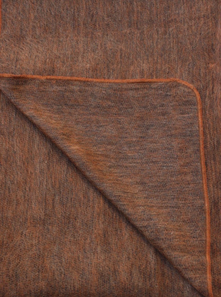 Luxurious Alpaca at Home Alpaca Throw with brushed stripes, perfect for cozying up at home or as a gift.