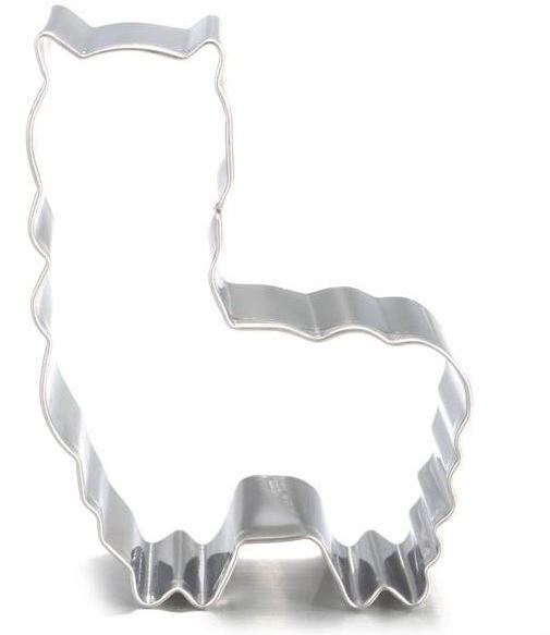 Alpaca Cookie Cutter in various sizes, showcasing its unique shape and cook-safe metal material.