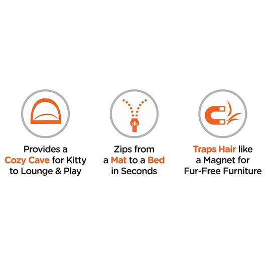 Amazing Pets Cave, a cozy 2-in-1 pet bed and tunnel made of plush material, perfect for cats and small dogs.