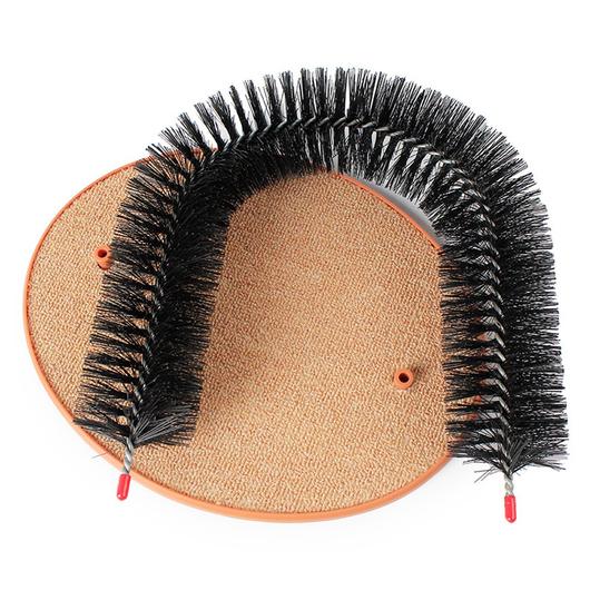 Arch Groomer for Cats featuring soft bristles and a stable base, designed for self-grooming and playful rubbing.