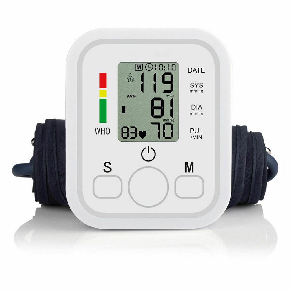 Arm Automatic Blood Pressure Monitor with LCD display and adjustable cuff, designed for accurate arterial pressure measurement.
