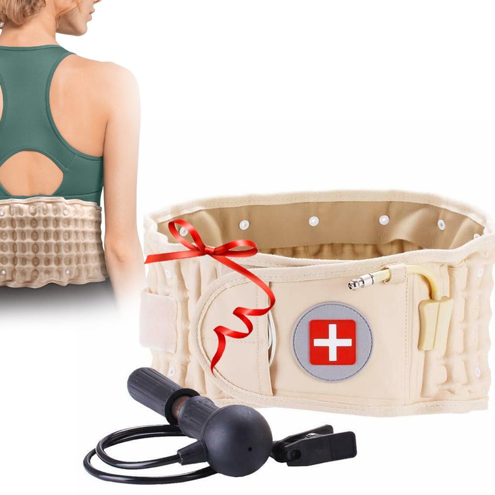 Back Decompression Waist Belt Lumbar Inflatable Traction Protector, designed for lower back pain relief with adjustable features.