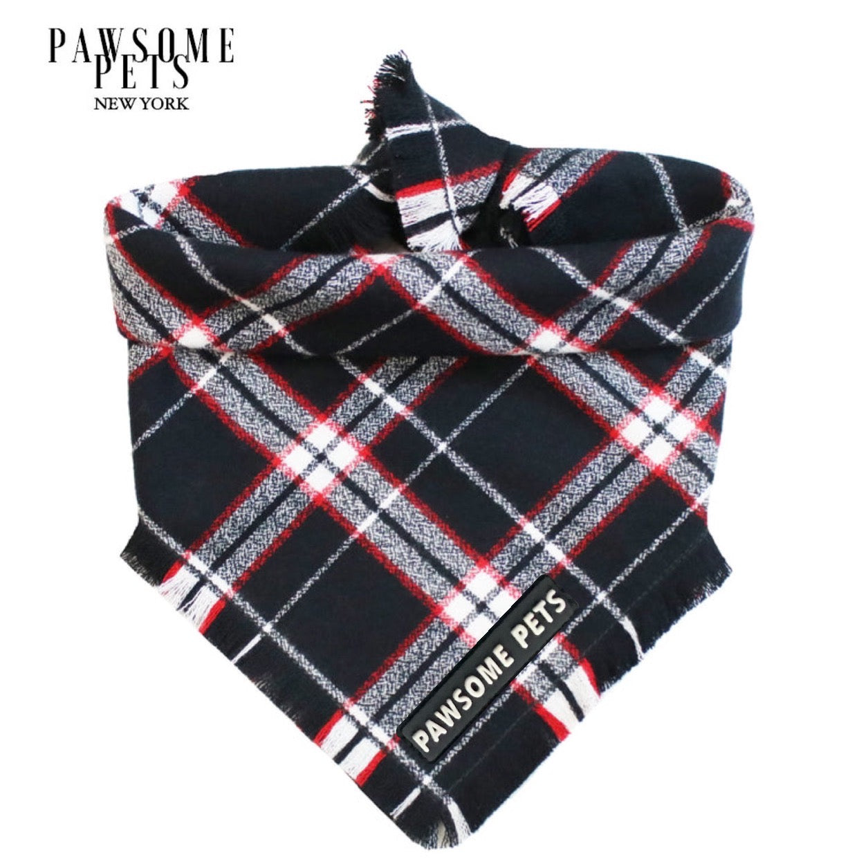 Asher Bandana made from 100% cotton featuring Pawsome Pets logo, designed for pets.