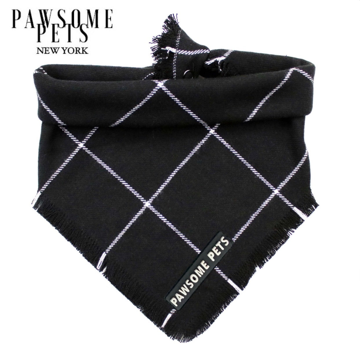 BANDANA - BETTY, a handmade cotton pet accessory featuring the Pawsome Pets logo, designed for comfort and style.