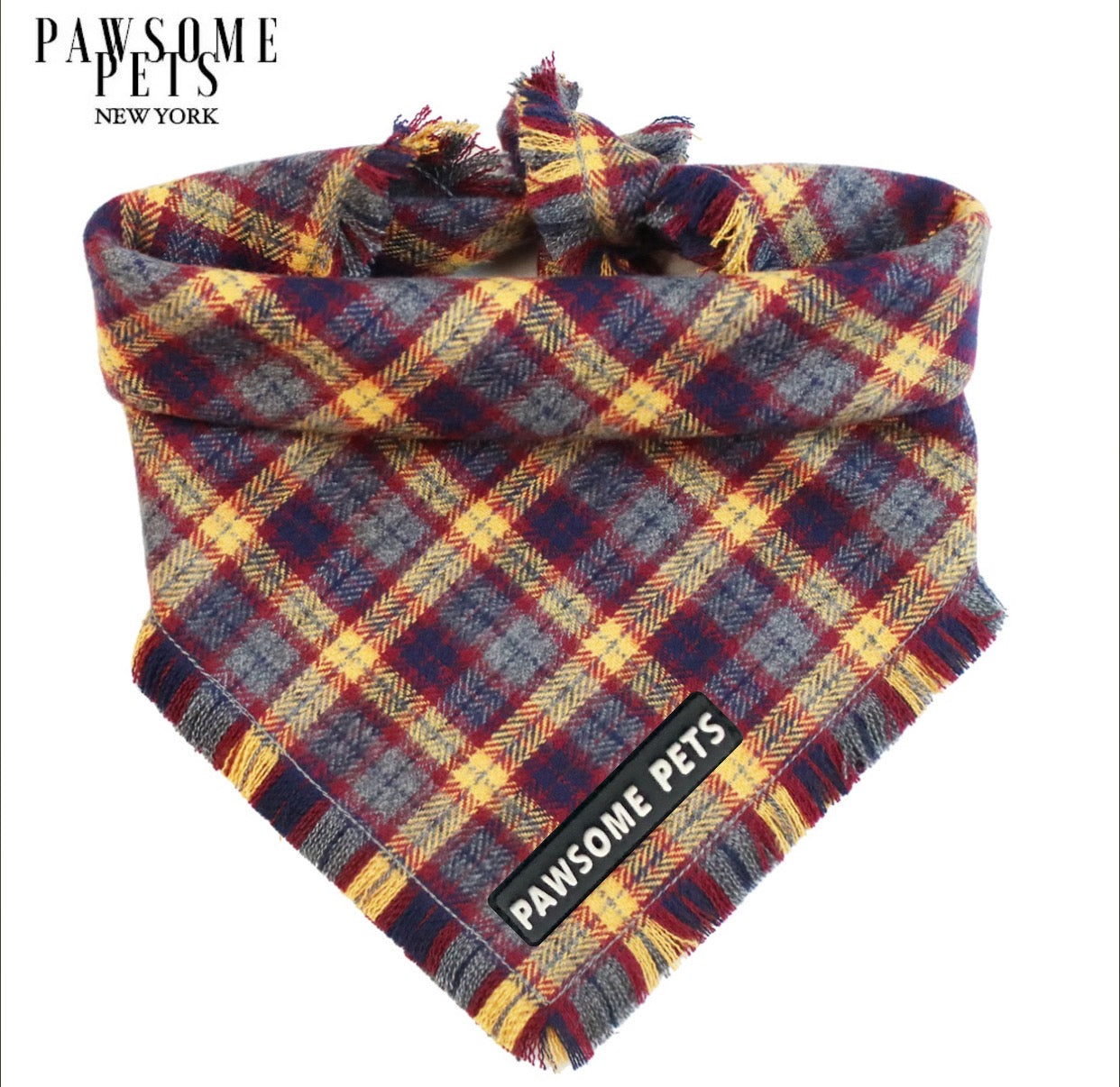 Gunnison Bandana made from 100% cotton with Pawsome Pets logo, designed for pets.