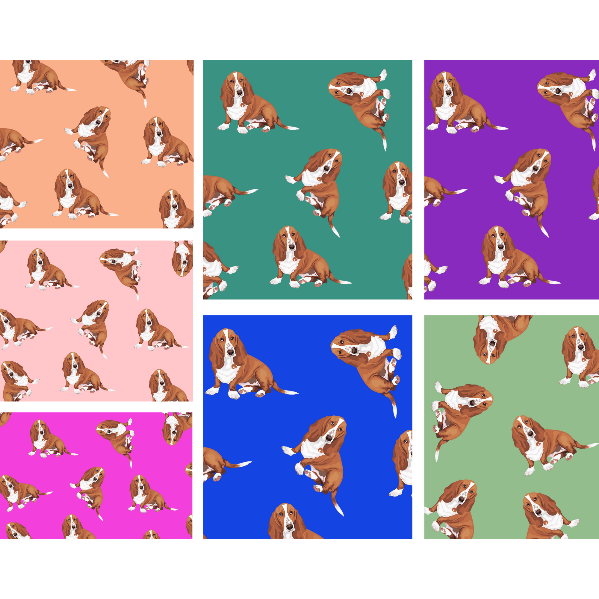 A handmade Basset Hound face cover featuring a cute dog design, made from breathable polyester and organic cotton.