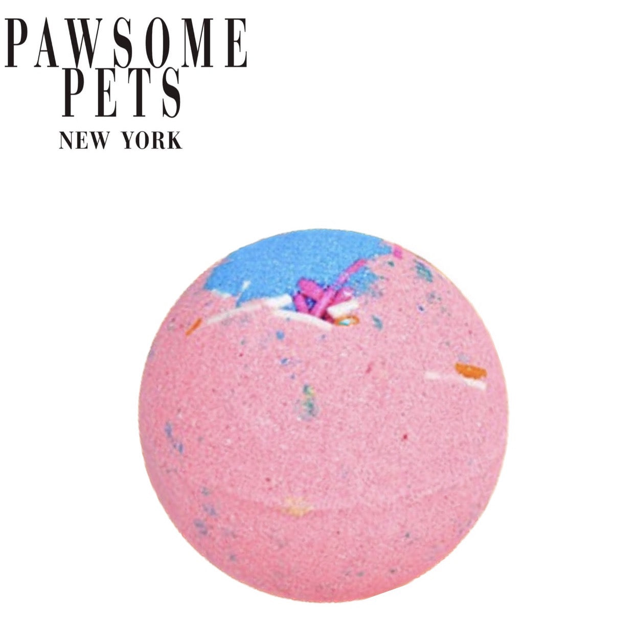 A vibrant Apple Orchard bath bomb for dogs, showcasing its colorful design and eco-friendly ingredients, perfect for a fun bath experience.