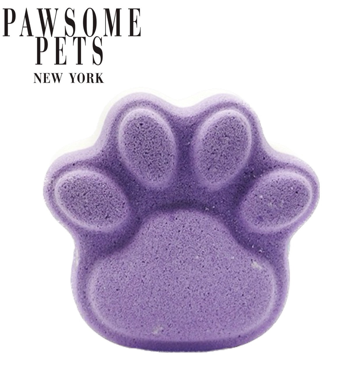 Purple Paw bath bombs for dogs, infused with Kaolin Clay, safe and natural ingredients, colorful and fun for pet bathing.