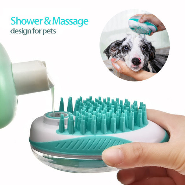 Bath Brush Comb for cats, featuring flexible rubber nubs for effective grooming and deshedding.