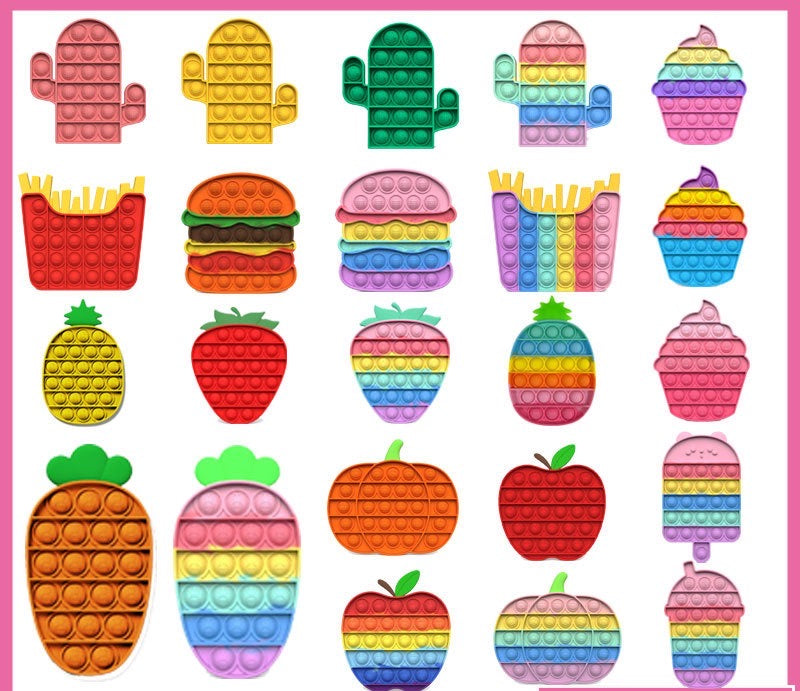 Beautiful Push Pop Fidget Sensory Toy in vibrant colors, made of high-quality silicone, perfect for stress relief and cognitive development.