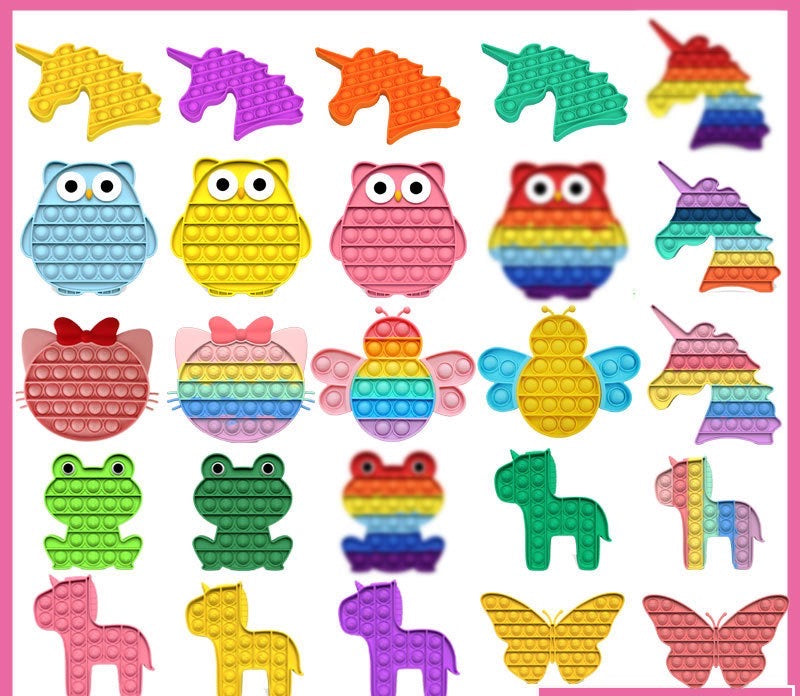 Beautiful Push Pop Fidget Sensory Toy in vibrant colors, made of high-quality silicone, designed for stress relief and entertainment.