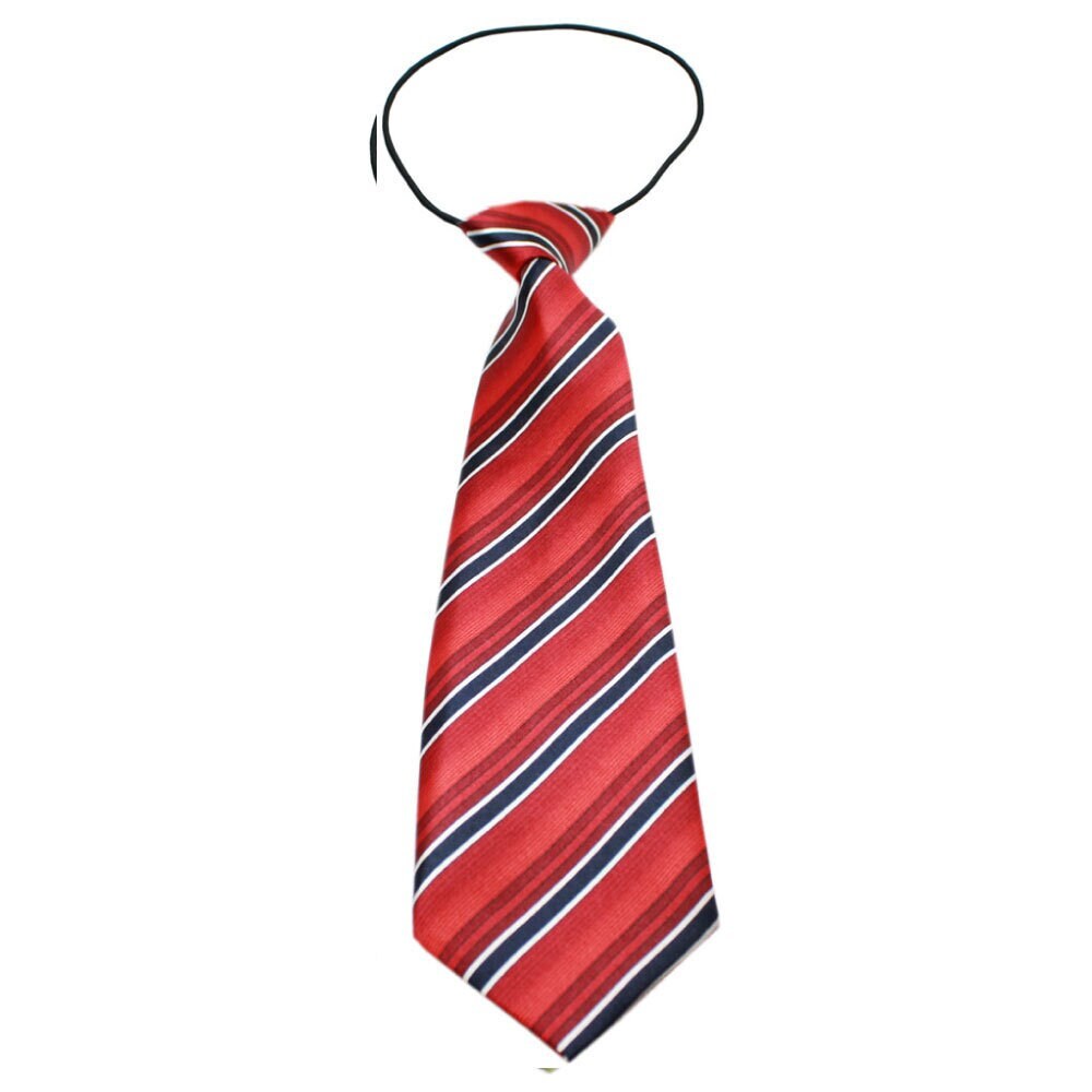 Big Dog Neck Tie in Shades of Red, featuring a silky polyester fabric and durable elastic band, designed for big dogs.