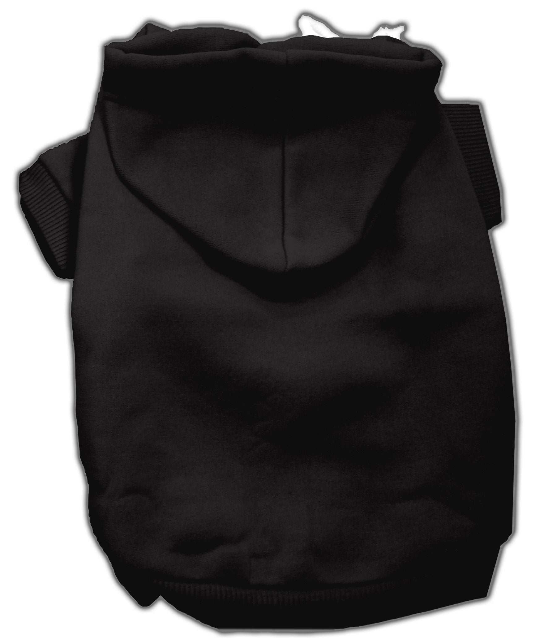 A cozy blank hoodie for dogs and cats, showcasing its soft fabric and convenient leash access hole.