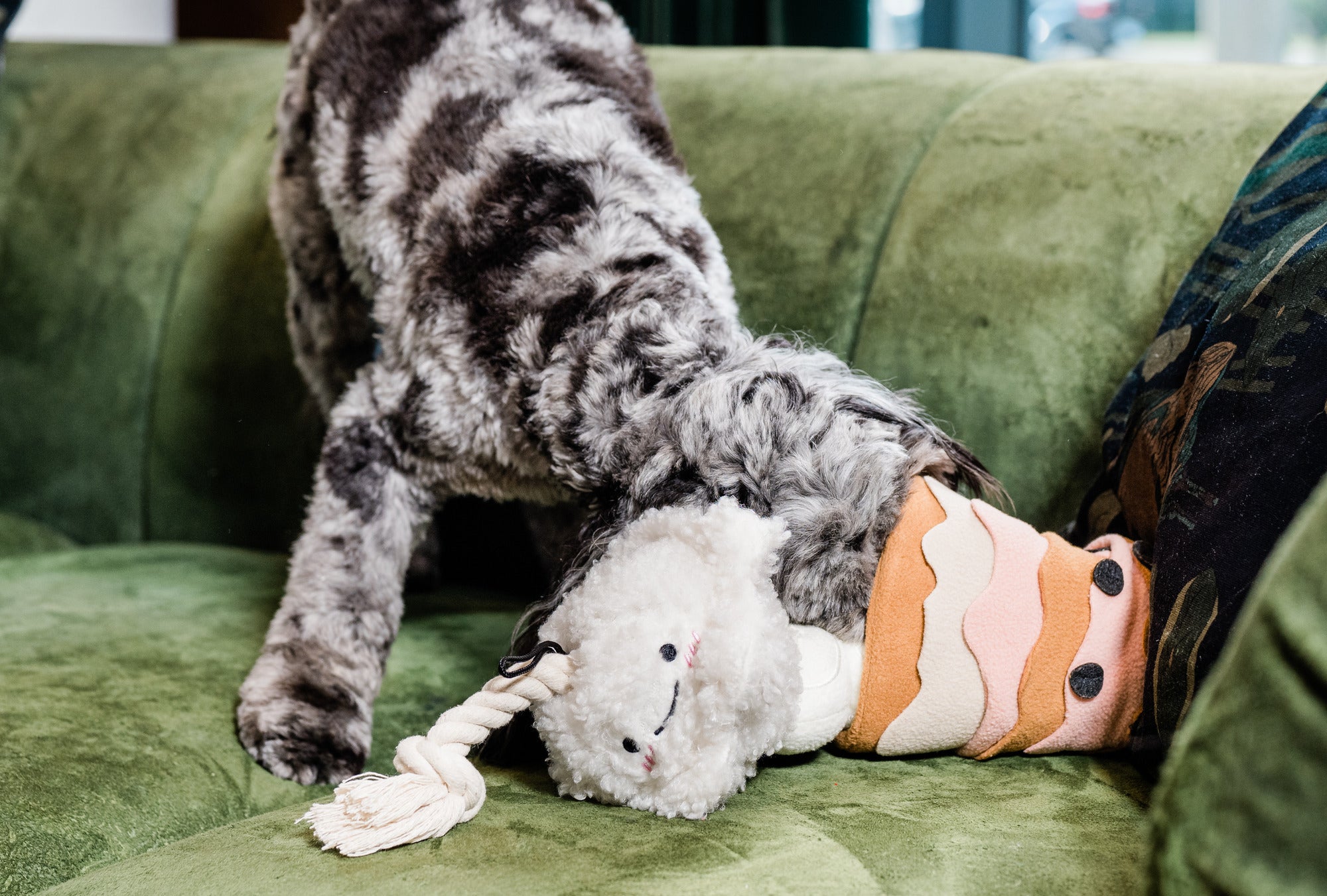 Boba Time snuffle toy designed for dogs, featuring a fun and interactive design that encourages slow feeding and mental stimulation.