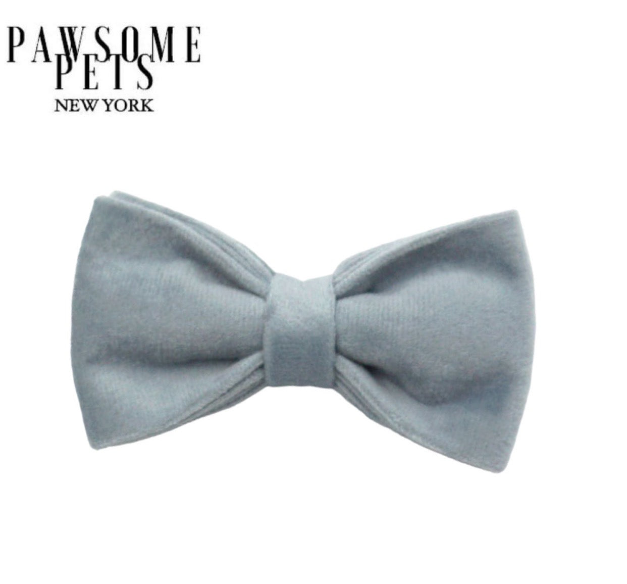 Handmade Blue Grey Bowtie with Velcro straps for pets, crafted from 100% cotton, stylish and comfortable.