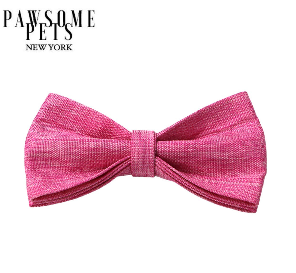 Handmade dark pink bowtie with Velcro straps, showcasing its elegant design and quality cotton fabric.