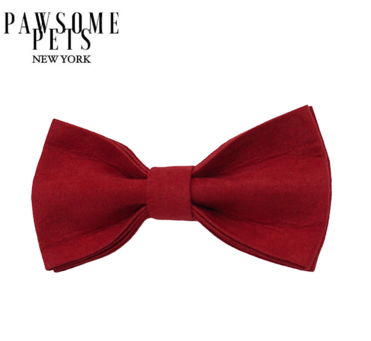 Rose red bowtie with Velcro straps, made from 100% cotton, designed for pets.