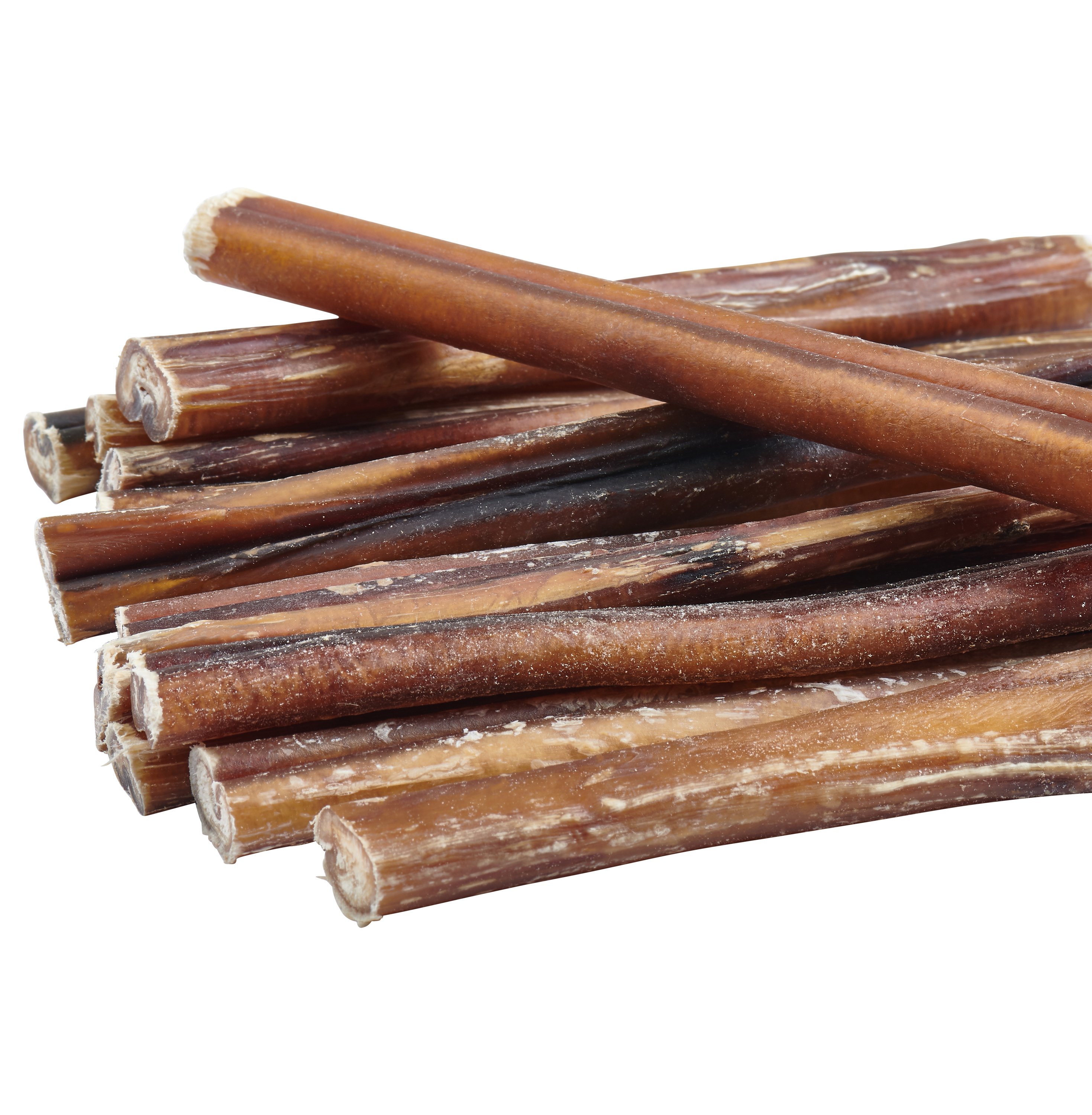 A pack of Brazilian Grass-Fed Beef Bully Sticks, showcasing their natural texture and quality, perfect for dog treats.