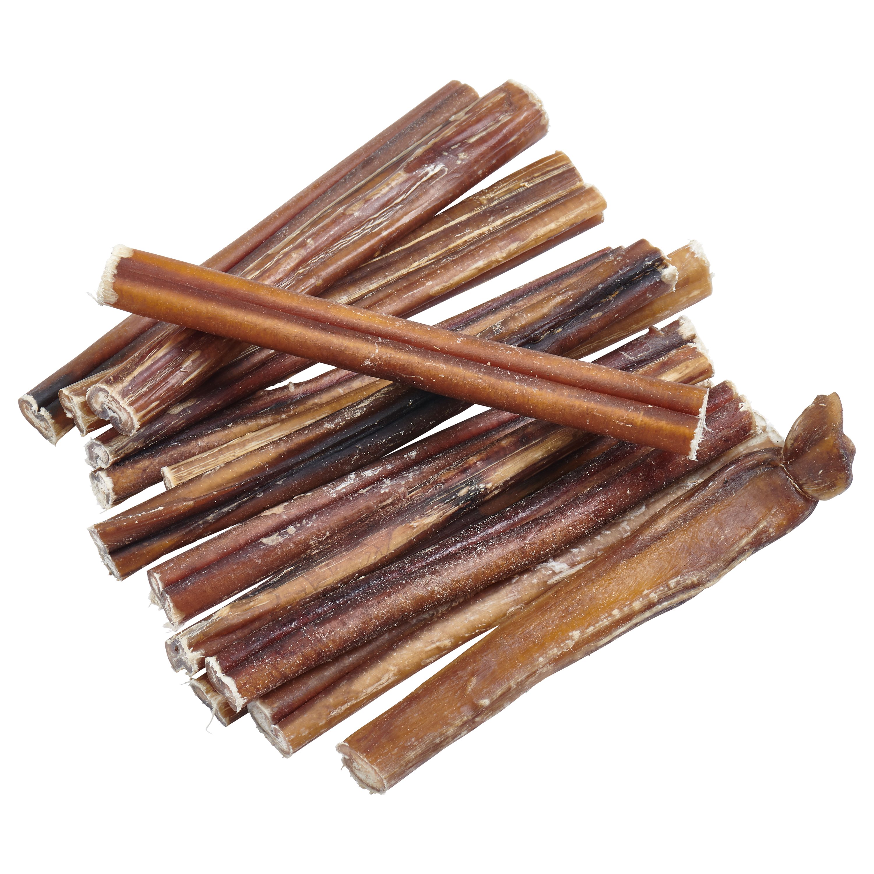 A pack of Brazilian Grass-Fed Beef Bully Sticks, showcasing their natural texture and quality, perfect for dog treats.