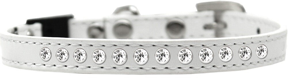 Breakaway cat collar with clear rhinestones, stylish and safe design.