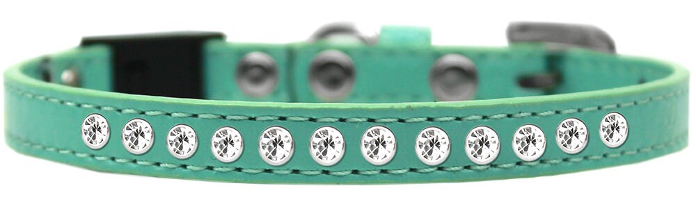 Breakaway cat collar with clear rhinestones, stylish and safe design.