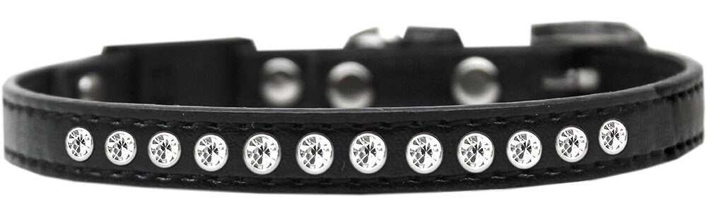 Breakaway cat collar with clear rhinestones, stylish and safe design.
