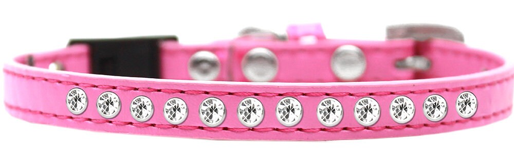Breakaway cat collar with clear rhinestones, stylish and safe design.