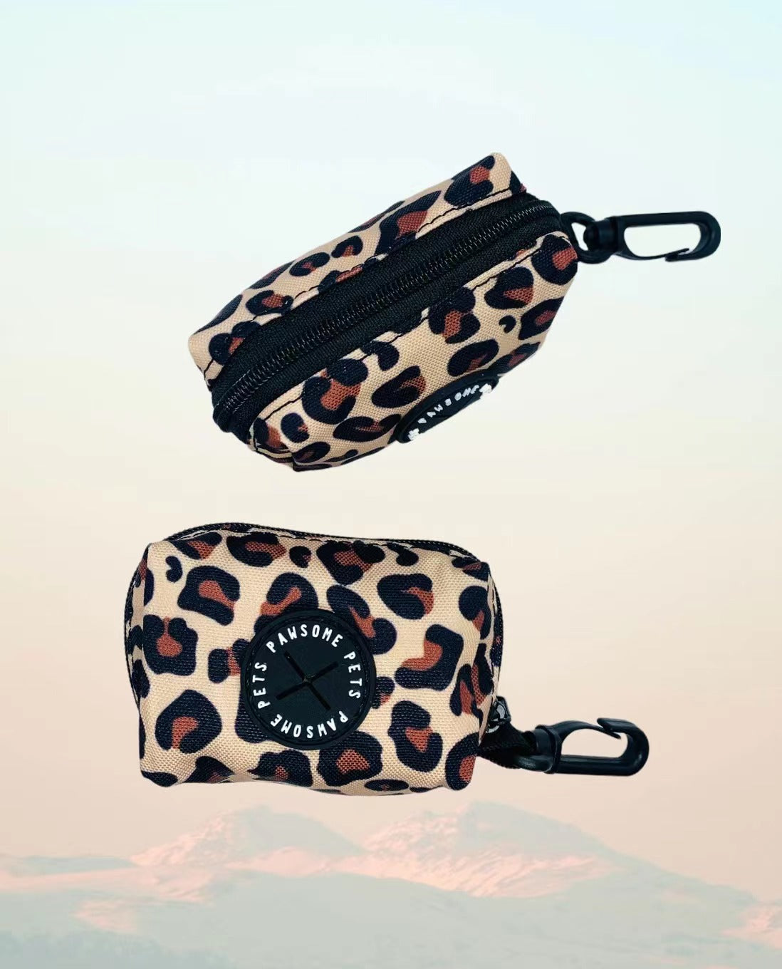 BUNDLE - LEOPARD dog walking set featuring a harness, collar, lead, and poop bag holder in stylish leopard print design.
