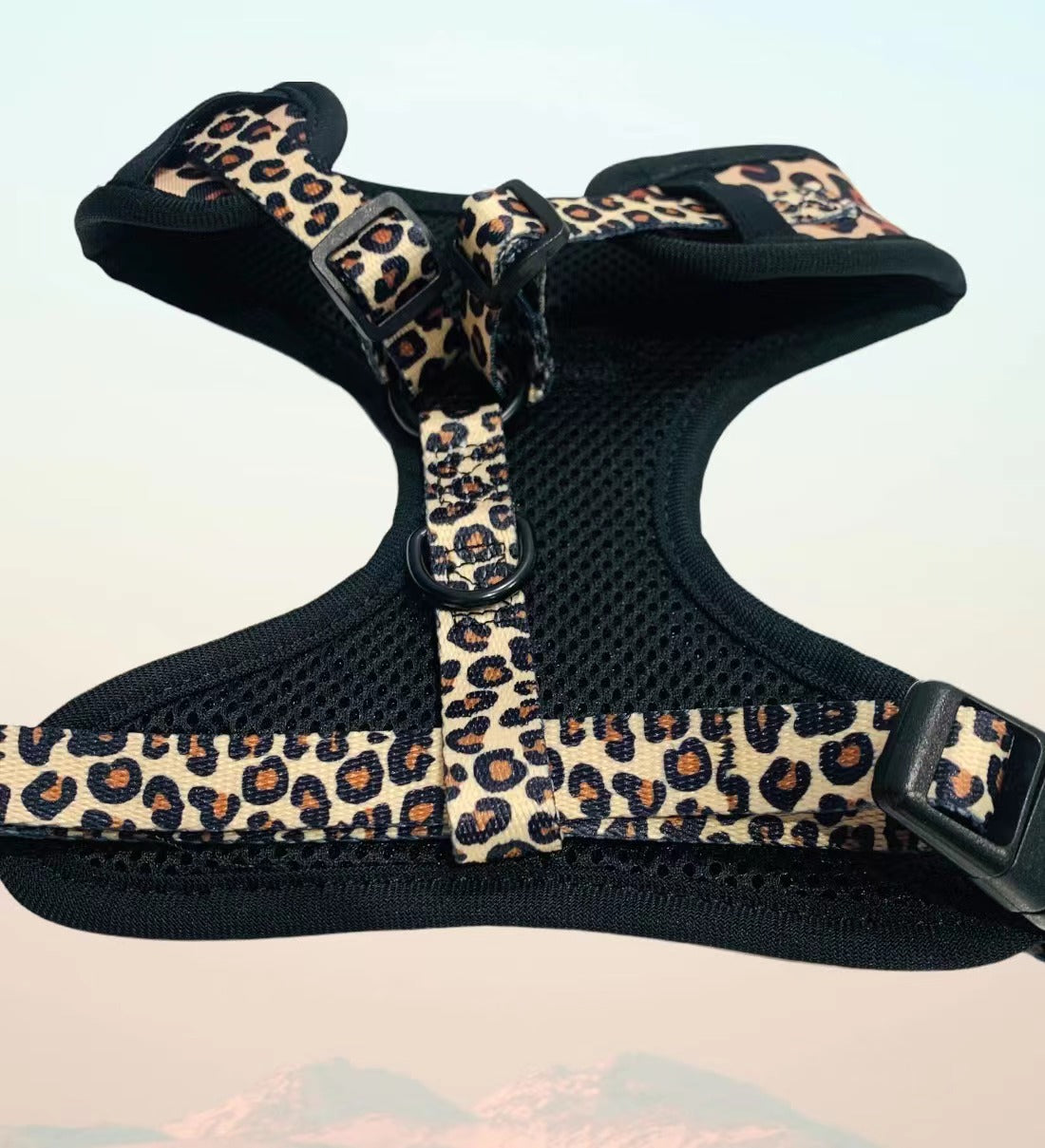 BUNDLE - LEOPARD dog walking set featuring a harness, collar, lead, and poop bag holder in stylish leopard print design.