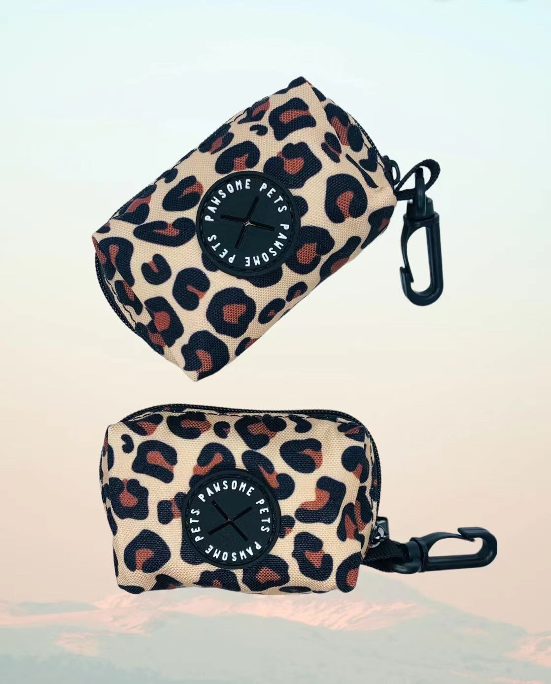 BUNDLE - LEOPARD dog walking set featuring a harness, collar, lead, and poop bag holder in stylish leopard print design.