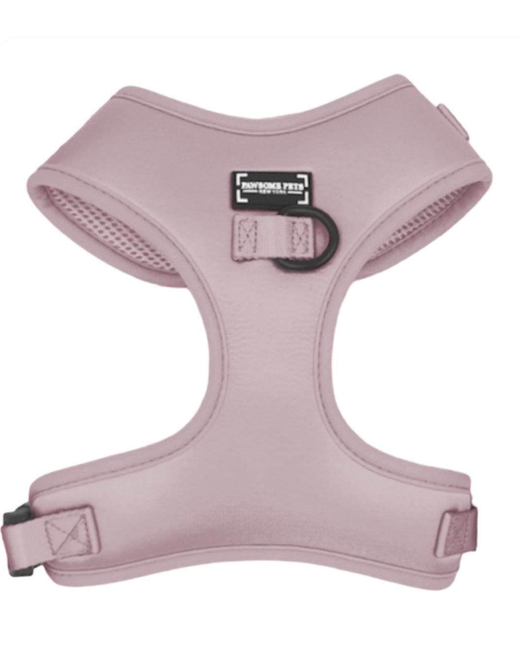 Light purple pet walking set including a harness, collar, leash, bowtie, and waste bag holder, all made from luxurious silk and durable neoprene.