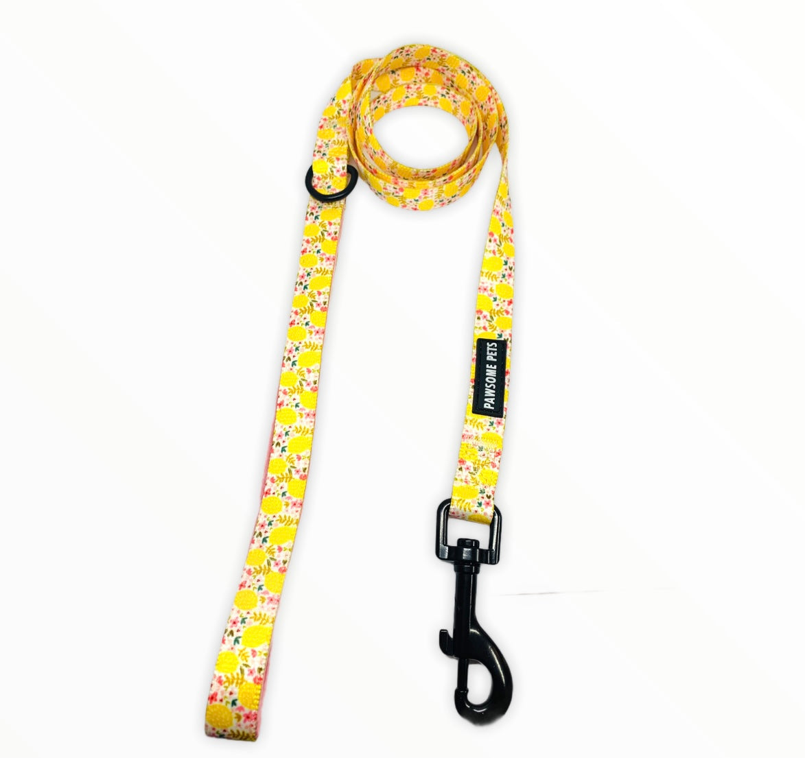 BUNDLE - OH MY LEMON dog walking set featuring a harness, collar, lead, and poop bag holder in vibrant lemon color.