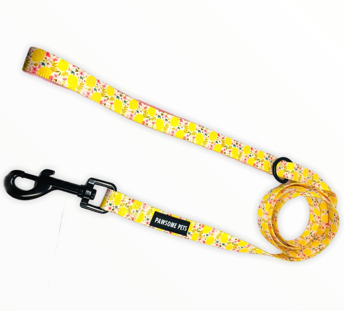 BUNDLE - OH MY LEMON dog walking set featuring a harness, collar, lead, and poop bag holder in vibrant lemon color.